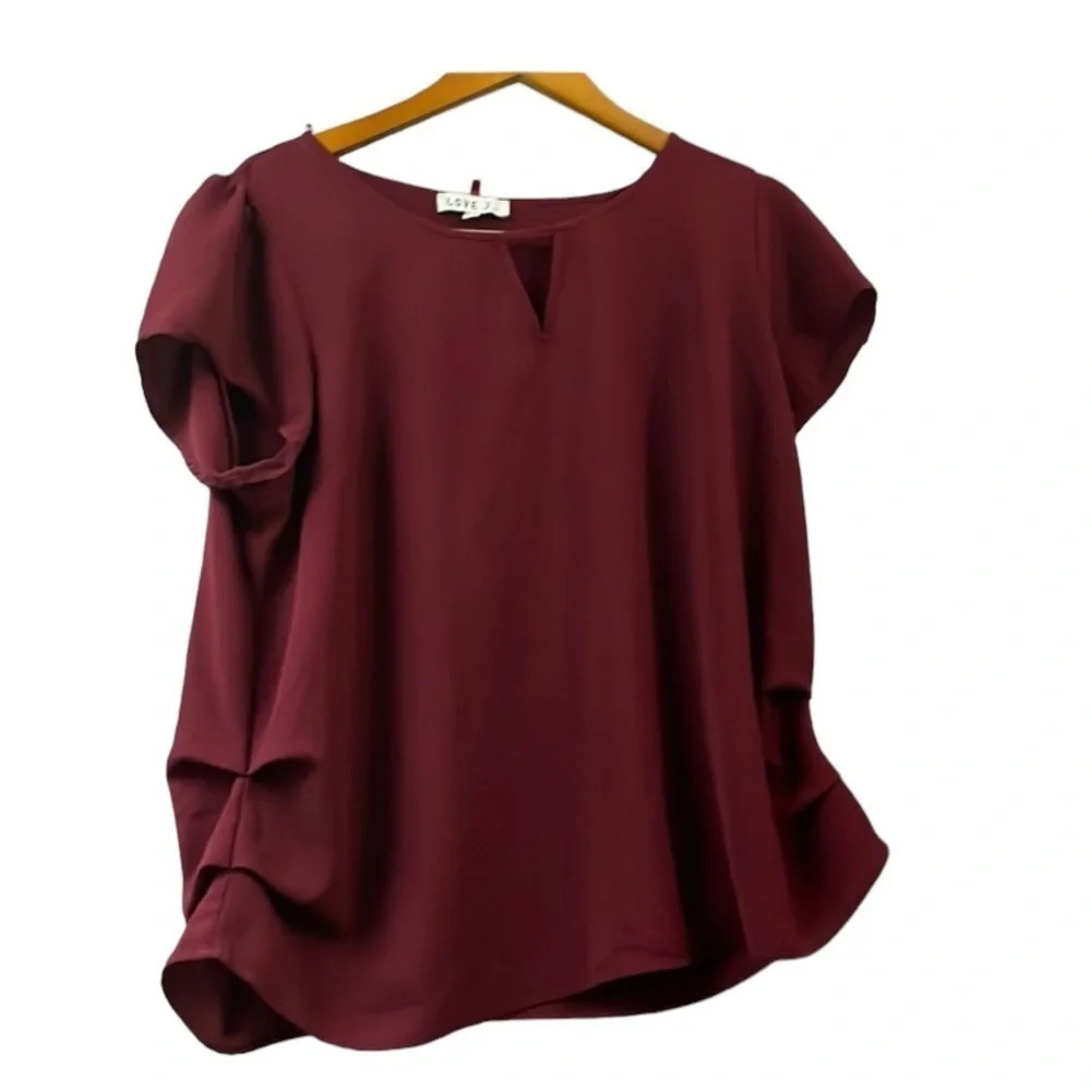 Love J 2XL burgundy blouse